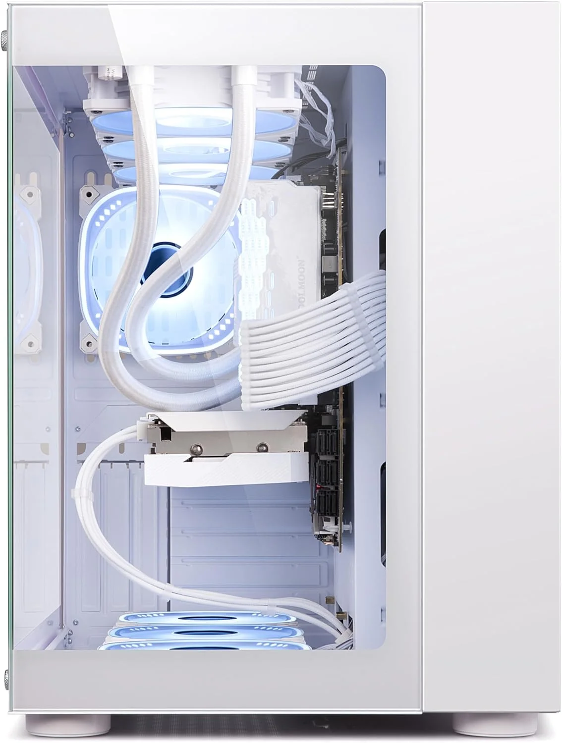 کیس کامپیوتر گیمینگ iONZ KZ-ZE/W، ATX Mid Tower، سری Dynamic Extended با دو محفظه، شیشه حرارت دیده، شامل 4 فن ARGB PWM - سفید کیس کامپیوتر گیمینگ iONZ KZ-ZE/W، ATX Mid Tower، سری Dynamic Extended با دو محفظه، شیشه حرارت دیده، شامل 4 فن ARGB PWM - سفید