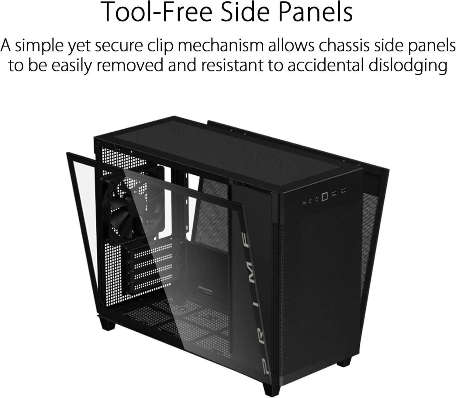 کیس کامپیوتر ASUS Prime AP201 Mid-Tower – شیشه حرارت دیده، مشکی، سازگار با ATX/Micro-ATX/Mini-ITX کیس کامپیوتر ASUS Prime AP201 Mid-Tower – شیشه حرارت دیده، مشکی، سازگار با ATX/Micro-ATX/Mini-ITX