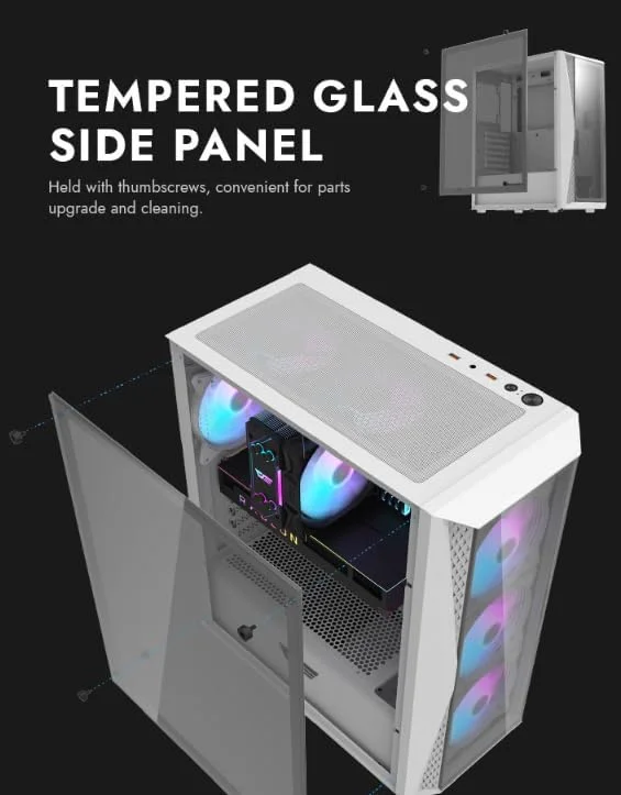 کیس کامپیوتر گیمینگ لوکس Darkflash DK352 PLUS ATX/MATX/ITX با ۴ فن ARGB ۱۲۰ میلیمتری از پیش نصبشده، پنل جلویی شیشهای شفاف، پشتیبانی از رادیاتور ۳۶۰ میلیمتری، کیس کامپیوتر (سفید) کیس کامپیوتر گیمینگ لوکس Darkflash DK352 PLUS ATX/MATX/ITX با ۴ فن ARGB ۱۲۰ میلیمتری از پیش نصبشده، پنل جلویی شیشهای شفاف، پشتیبانی از رادیاتور ۳۶۰ میلیمتری، کیس کامپیوتر (سفید)