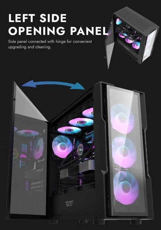 کیس کامپیوتر گیمینگ DarkFlash DK431 شیشه ای EATX، دارای 4 فن aRGB از پیش نصب شده، پنل جلویی شیشه حرارت دیده، پشتیبانی از رادیاتور تا 360 میلی متر و 12 فن، مواد SPCC + شیشه حرارت دیده، مشکی کیس کامپیوتر گیمینگ DarkFlash DK431 شیشه ای EATX، دارای 4 فن aRGB از پیش نصب شده، پنل جلویی شیشه حرارت دیده، پشتیبانی از رادیاتور تا 360 میلی متر و 12 فن، مواد SPCC + شیشه حرارت دیده، مشکی