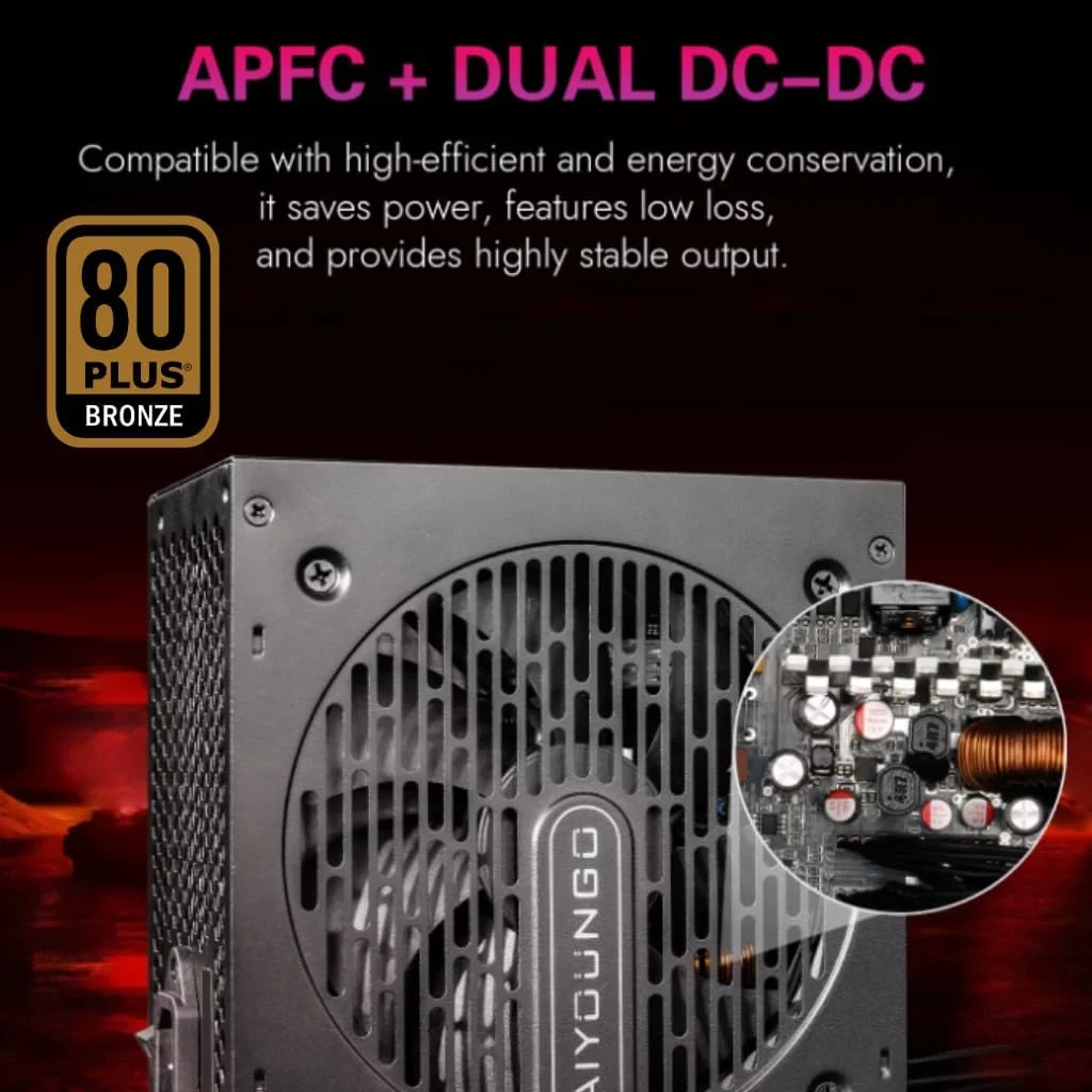 کیس کامپیوتر گیمینگ DarkFlash C218M M-ATX/ITX به همراه منبع تغذیه 650W 80+ Bronze و 3 فن ARGB، شیشه پانورامای 270 درجه، پشتیبانی از رادیاتور 360 میلی‌متری، فضای کارت گرافیک 425 میلی‌متری، کیس کامپیوتر USB3.0 (مشکی)