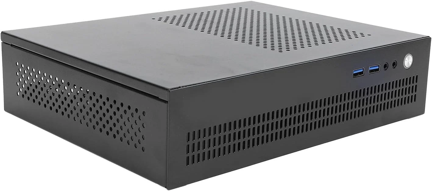 کیس کامپیوتر مینی ITX باریک با پورت های USB 3.0 و صفحه پخش حرارت فولادی، کیس کامپیوتر رومیزی جمع و جور برای مادربردهای ITX کیس کامپیوتر مینی ITX باریک با پورت های USB 3.0 و صفحه پخش حرارت فولادی، کیس کامپیوتر رومیزی جمع و جور برای مادربردهای ITX