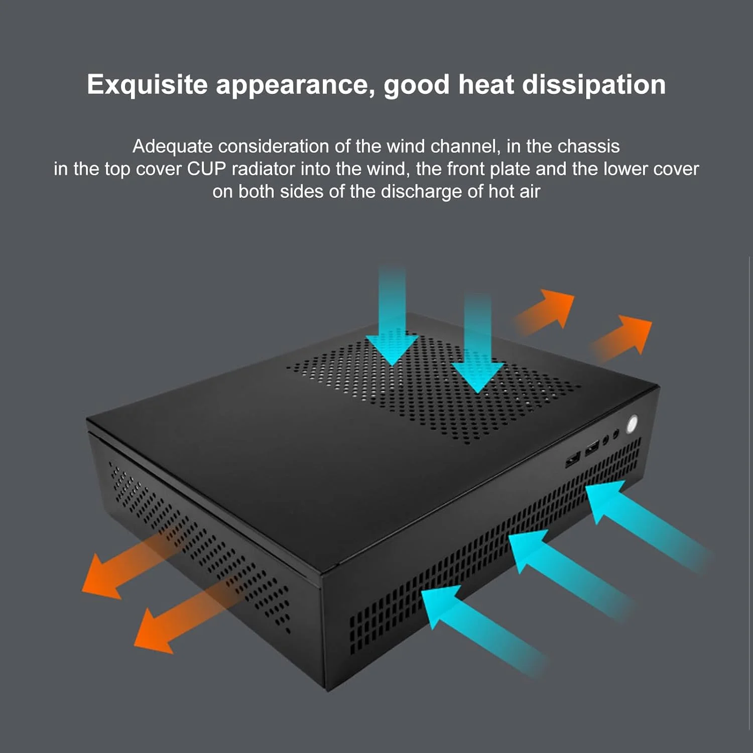 کیس کامپیوتر مینی ITX باریک با پورت های USB 3.0 و صفحه پخش حرارت فولادی، کیس کامپیوتر رومیزی جمع و جور برای مادربردهای ITX