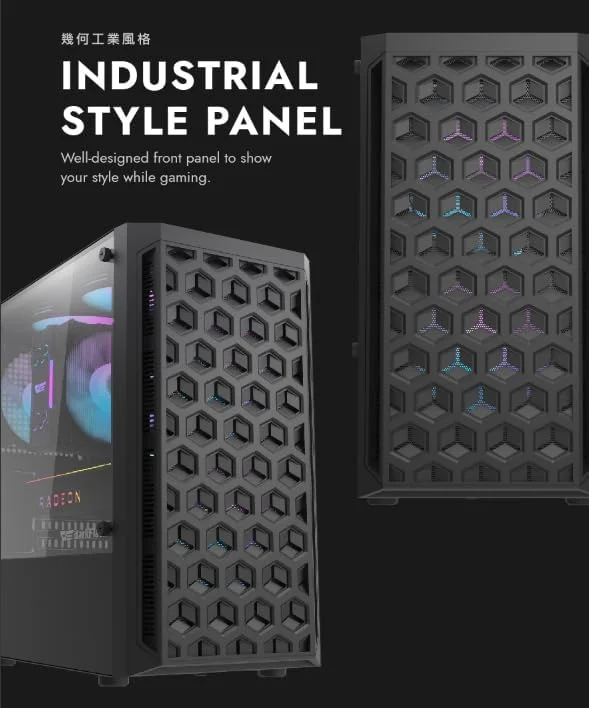 کیس کامپیوتر گیمینگ شیشه حرارت دیده دارک فلش DK300M M-ATX, ITX، دارای 3 فن RGB از پیش نصب شده، پشتیبانی از رادیاتور 240 میلی متری، اسلات های HDD و SSD، USB 3.0x1، USB 2.0 x2، HD AUDIO و پاور، کیس کامپیوتر