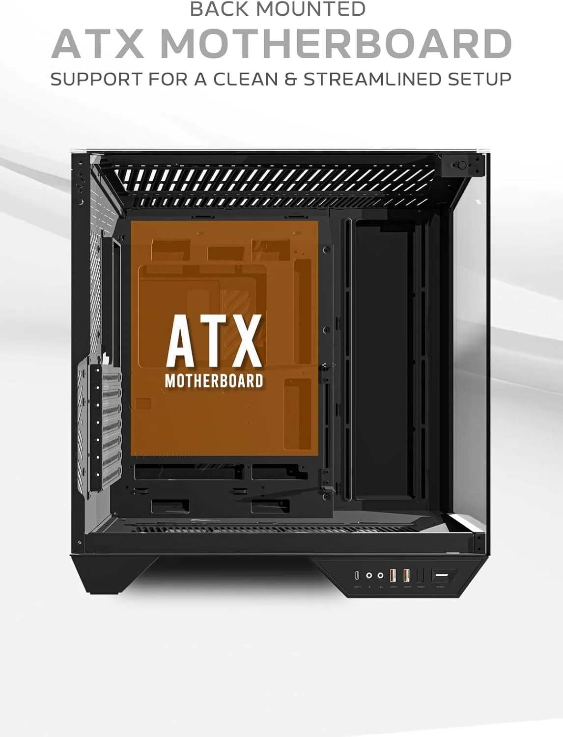 کیس کامپیوتر گیمینگ Darkflash DY470 ATX/MATX/ITX با سه پنل شیشه ای، به همراه 4 فن 120 میلی متری ARGB و نگهدارنده کارت گرافیک، طراحی سه شیشه ای، پشتیبانی از رادیاتورهای 360 میلی متری، USB Type-C، سازگار با 10 فن 120 میلی متری (مشکی)