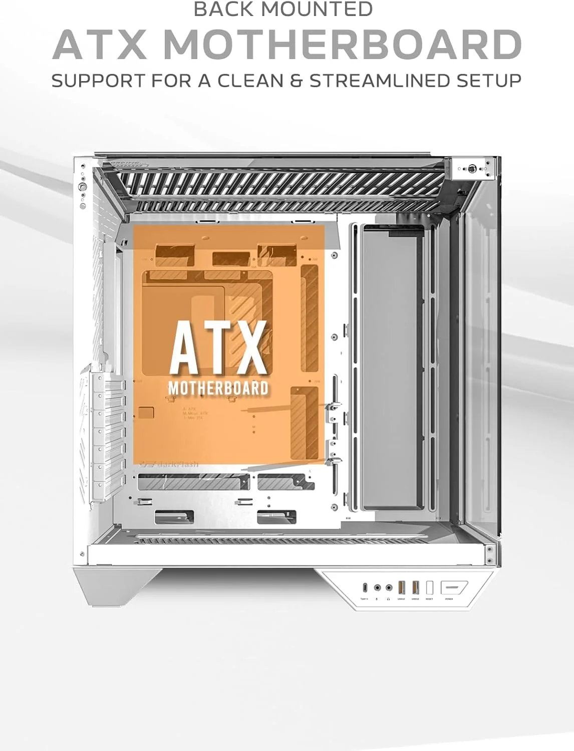 کیس کامپیوتر گیمینگ Darkflash DY470 ATX/MATX/ITX با سه پنل شیشه ای، 4 فن 120 میلی متری ARGB و نگهدارنده کارت گرافیک، طراحی سه شیشه ای، پشتیبانی از رادیاتورهای 360 میلی متری، USB Type-C، سازگار با 10 فن 120 میلی متری (سفید) کیس کامپیوتر گیمینگ Darkflash DY470 ATX/MATX/ITX با سه پنل شیشه ای، 4 فن 120 میلی متری ARGB و نگهدارنده کارت گرافیک، طراحی سه شیشه ای، پشتیبانی از رادیاتورهای 360 میلی متری، USB Type-C، سازگار با 10 فن 120 میلی متری (سفید)