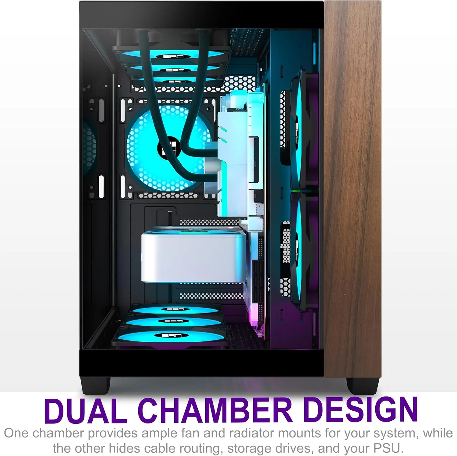 کیس کامپیوتر FOIFKIN M3 - پنل جلویی چوبی گردو، دارای 3 فن PWM ARGB از پیش نصب شده، کیس کامپیوتر گیمینگ ATX Mid-Tower، شیشه پانورامای 270 درجه با Type-C (مشکی، M3) کیس کامپیوتر FOIFKIN M3 - پنل جلویی چوبی گردو، دارای 3 فن PWM ARGB از پیش نصب شده، کیس کامپیوتر گیمینگ ATX Mid-Tower، شیشه پانورامای 270 درجه با Type-C (مشکی، M3)