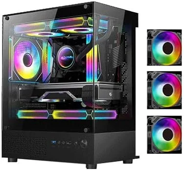 کیس کامپیوتر گیمینگ M-ITX/ATX با طراحی پانورامای 270 درجه، دارای 3 فن رنگی 120 میلی‌متری از پیش نصب شده، پشتیبانی از هیت سینک تا 160 میلی‌متر، دارای پورت USB 2.0 * 1 و USB 3.0 * 1، اسلات SSD * 1، اسلات HDD * 1