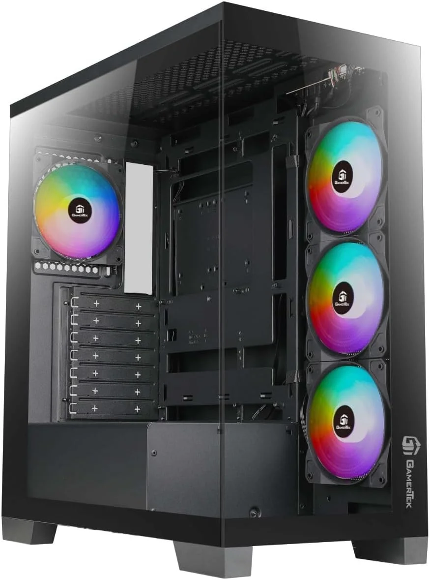 کیس گیمینگ مید تاور ATX گیمر تک Nebula – مشکی، طراحی شیک، دارای فن های ARGB