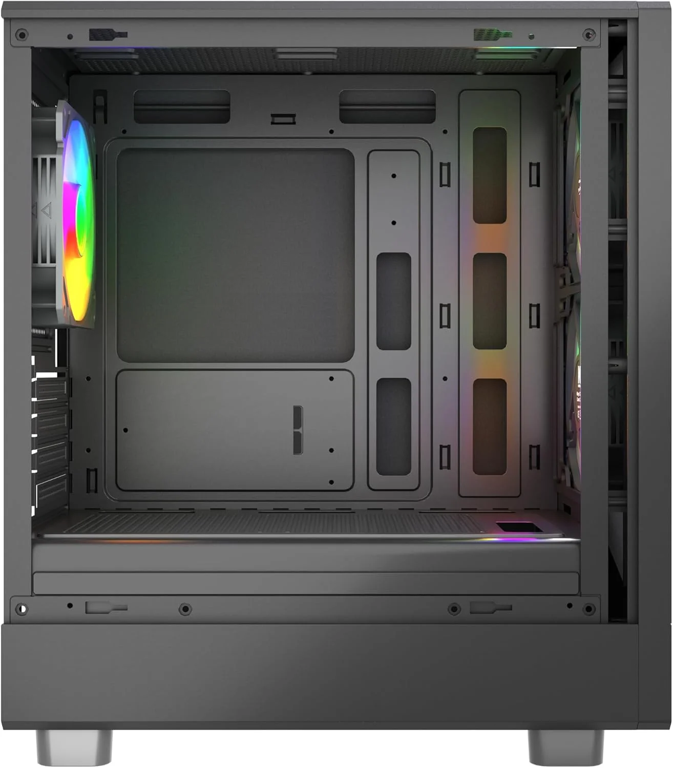 کیس مید تاور Micro ATX آیون – پنل جلویی مشبک با جریان هوای بالا، 3 فن ARGB، پشتیبانی از USB Type-C – مشکی