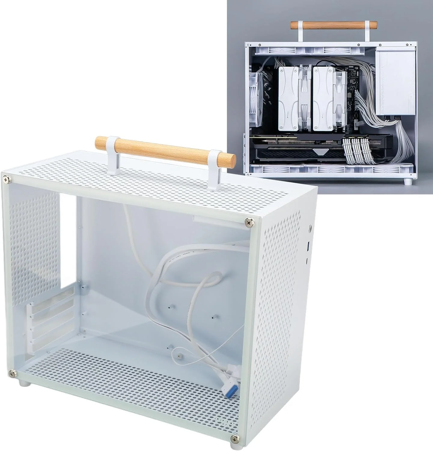 کیس کامپیوتر گیمینگ Jiawu MATX، کیس Micro ATX با حجم 20.6 لیتر، دارای رابط USB 3.0 Type C و پنل مشبک جانبی، کیس Mini ITX برای کامپیوتر گیمینگ، جریان هوای تهویه شده