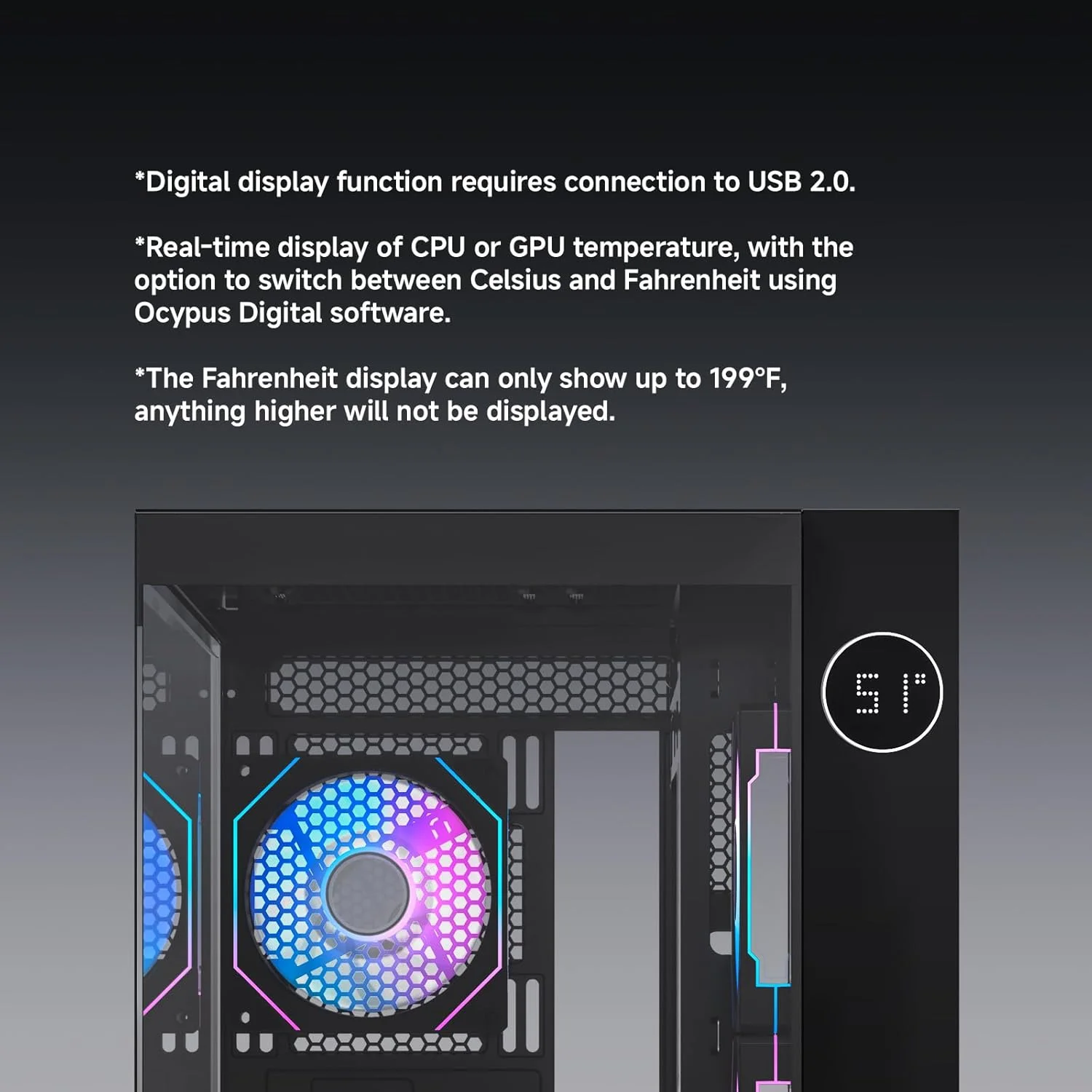 کیس کامپیوتر گیمینگ مید-تاور Iota C70، کیس کامپیوتر با ظرفیت بالا با نمایشگر دیجیتال بیدرنگ، نمای پانوراما، دارای 6 فن ARGB از پیش نصب شده و هاب، طراحی رهاسازی سریع، Type-C 3.1، برای ATX/MATX/ITX/YTX (سفید) کیس کامپیوتر گیمینگ مید-تاور Iota C70، کیس کامپیوتر با ظرفیت بالا با نمایشگر دیجیتال بیدرنگ، نمای پانوراما، دارای 6 فن ARGB از پیش نصب شده و هاب، طراحی رهاسازی سریع، Type-C 3.1، برای ATX/MATX/ITX/YTX (سفید)