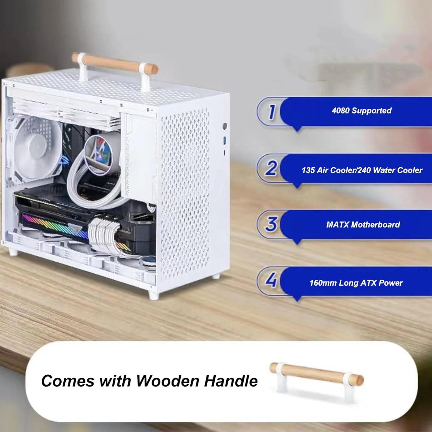 کیس کامپیوتر گیمینگ Jiawu MATX، کیس Micro ATX با حجم 20.6 لیتر، دارای رابط USB 3.0 Type C و پنل مشبک جانبی، کیس Mini ITX برای کامپیوتر گیمینگ، جریان هوای تهویه شده