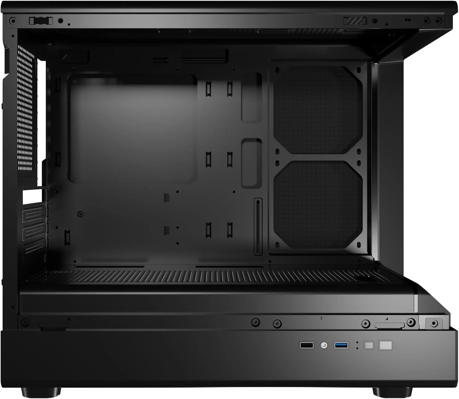 کیس کامپیوتر گیمینگ Micro ATX جنگل لئوپارد MS-01 – شیشه حرارت دیده، پشتیبانی از خنک کننده مایع، فیلترهای گرد و غبار مغناطیسی (مشکی)