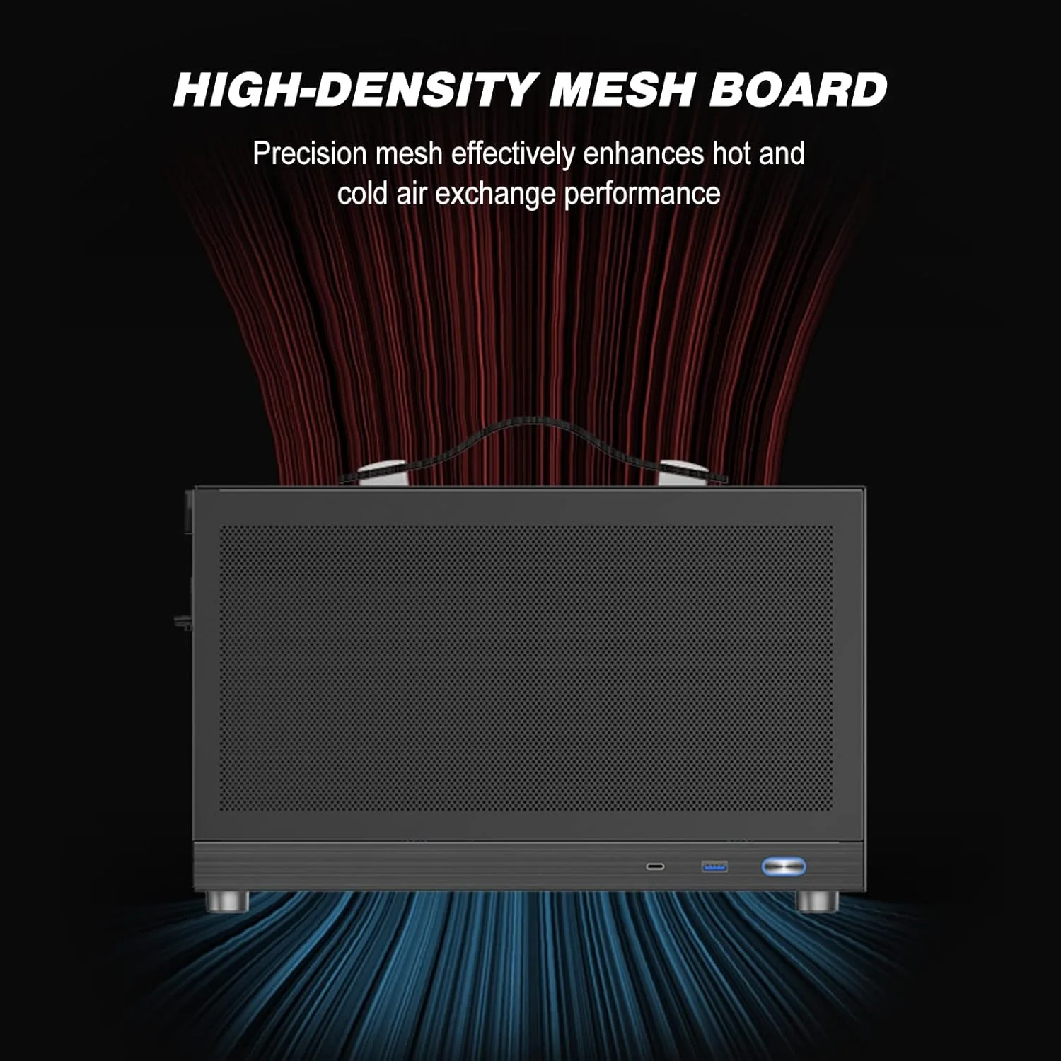 کیس کامپیوتر گیمینگ Mini-ITX مدل KXRORS S400 - دارای پورت USB 3.0 Type-C در پنل جلویی - حداکثر طول کارت گرافیک 335 میلی‌متر - سیستم مدیریت کابل - کیس کامپیوتر کوچک و قابل حمل Mini-ITX آلومینیومی (مشکی)