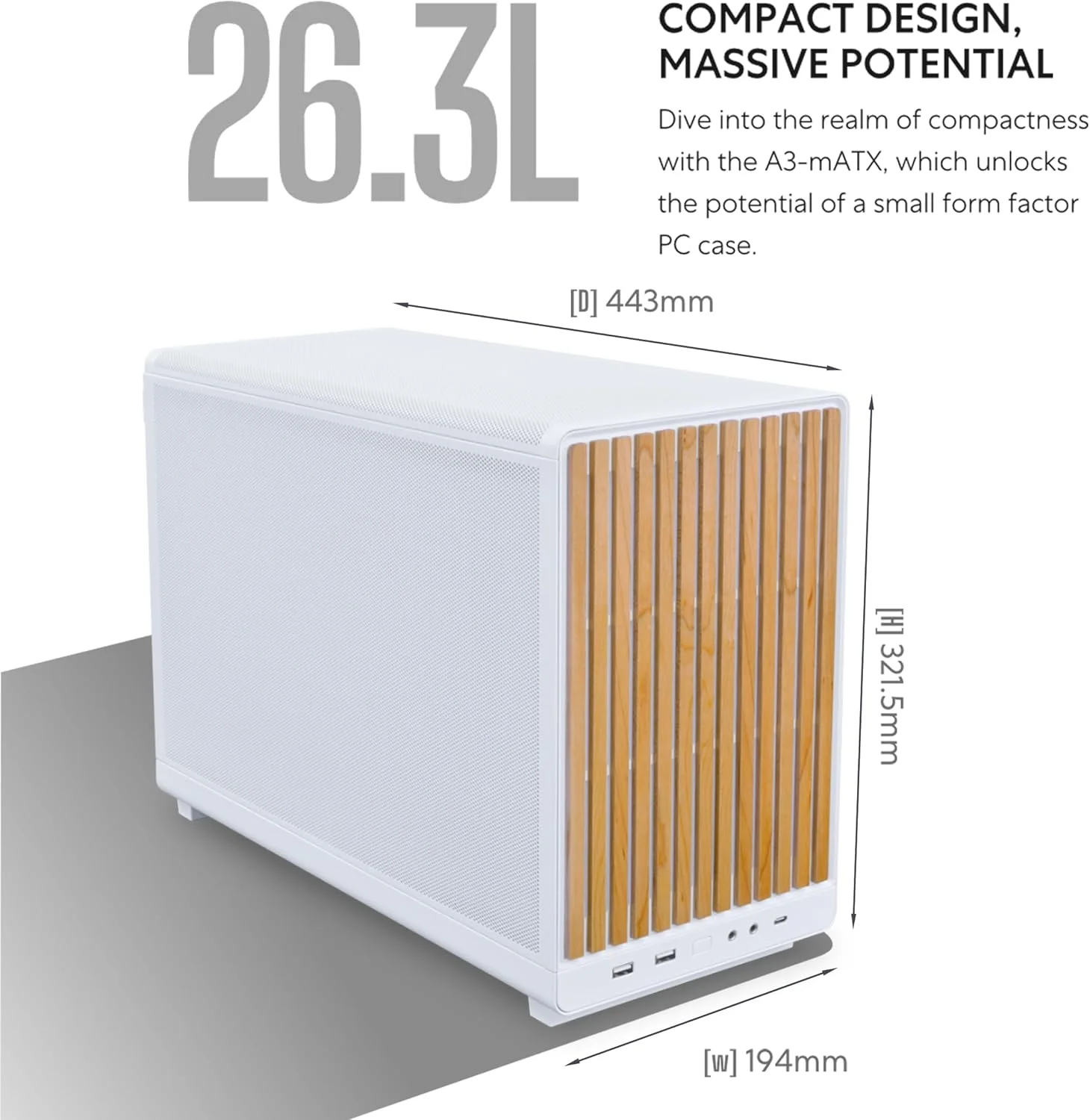 کیس کامپیوتر Lian Li A3-mATX MD Micro-ATX - سفید با طراحی ماژولار و پشتیبانی از جریان هوای بالا