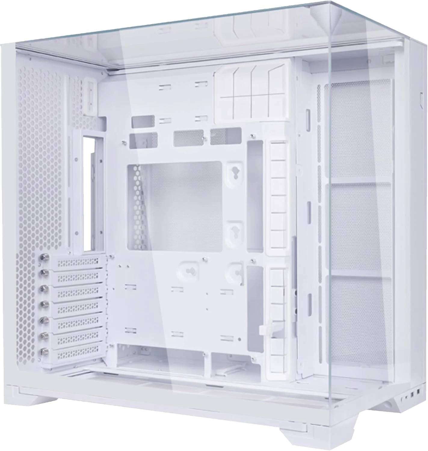 کیس کامپیوتر گیمینگ جمع و جور Lian Li O11 Vision ATX سفید - کیس میدی تاور با شیشه حرارت دیده، کارت گرافیک تا 408 میلی متر، رادیاتور تا 360 میلی متر، کیس سفید از جنس فولاد، آلومینیوم و شیشه حرارت دیده کیس کامپیوتر گیمینگ جمع و جور Lian Li O11 Vision ATX سفید - کیس میدی تاور با شیشه حرارت دیده، کارت گرافیک تا 408 میلی متر، رادیاتور تا 360 میلی متر، کیس سفید از جنس فولاد، آلومینیوم و شیشه حرارت دیده
