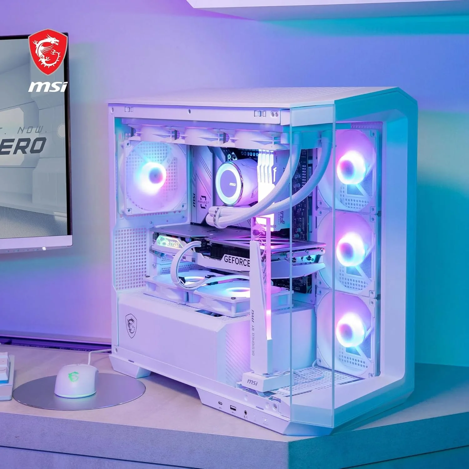 کیس کامپیوتر Micro-ATX ام اس آی مدل MAG PANO M100L PZ سفید - ظرفیت Micro ATX، پایه نگهدارنده کارت گرافیک، نشانگر تراز، فیلتر گرد و غبار، فضای مدیریت کابل 33 میلی متری، USB Type-C (20Gbps)