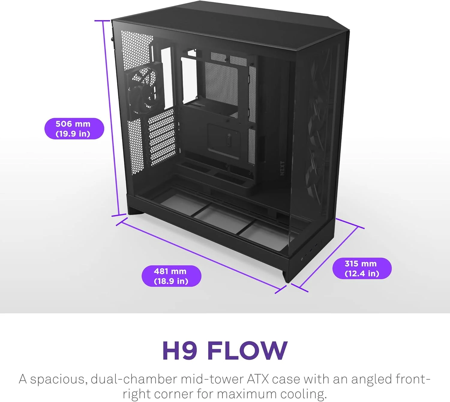 کیس کامپیوتر NZXT H9 Flow (2025) - کیس Mid-Tower ATX دو محفظه ای بزرگ با جریان هوای عالی - شامل 3 عدد فن 140 میلی متری و 1 عدد فن 120 میلی متری - پشتیبانی از رادیاتور 420 میلی متری - شیشه حرارت دیده - آماده اتصال پشتی - مشکی کیس کامپیوتر NZXT H9 Flow (2025) - کیس Mid-Tower ATX دو محفظه ای بزرگ با جریان هوای عالی - شامل 3 عدد فن 140 میلی متری و 1 عدد فن 120 میلی متری - پشتیبانی از رادیاتور 420 میلی متری - شیشه حرارت دیده - آماده اتصال پشتی - مشکی