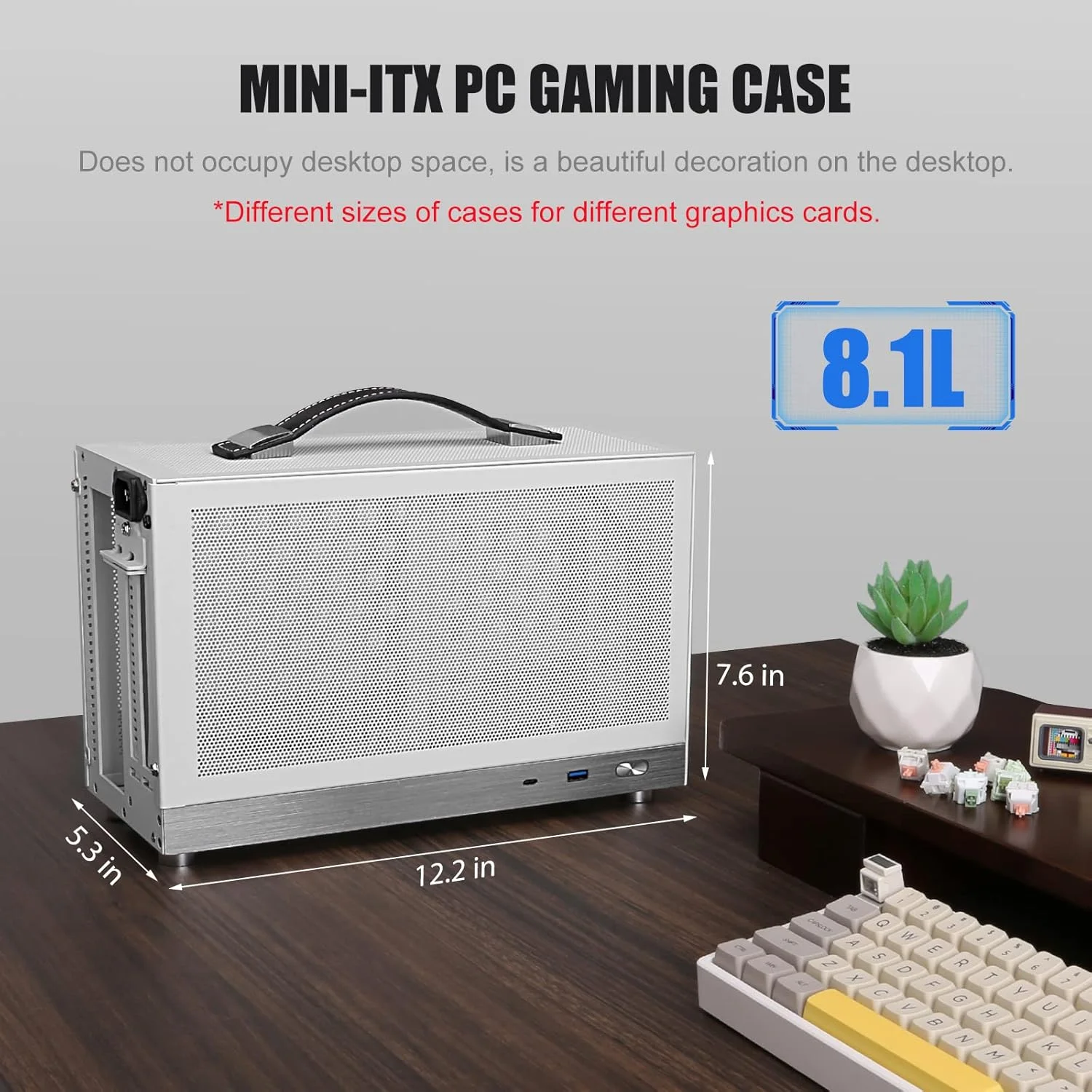 کیس کامپیوتر گیمینگ Mini-ITX مدل S300 - دارای پورت USB 3.0 Type-C در پنل جلویی - پشتیبانی از منبع تغذیه SFX با اندازه 100-130mm - سیستم مدیریت کابل - کیس کامپیوتر کوچک و قابل حمل Mini-ITX با بدنه آلومینیومی (شامل کابل رایزر PCIe 3.0 16X)