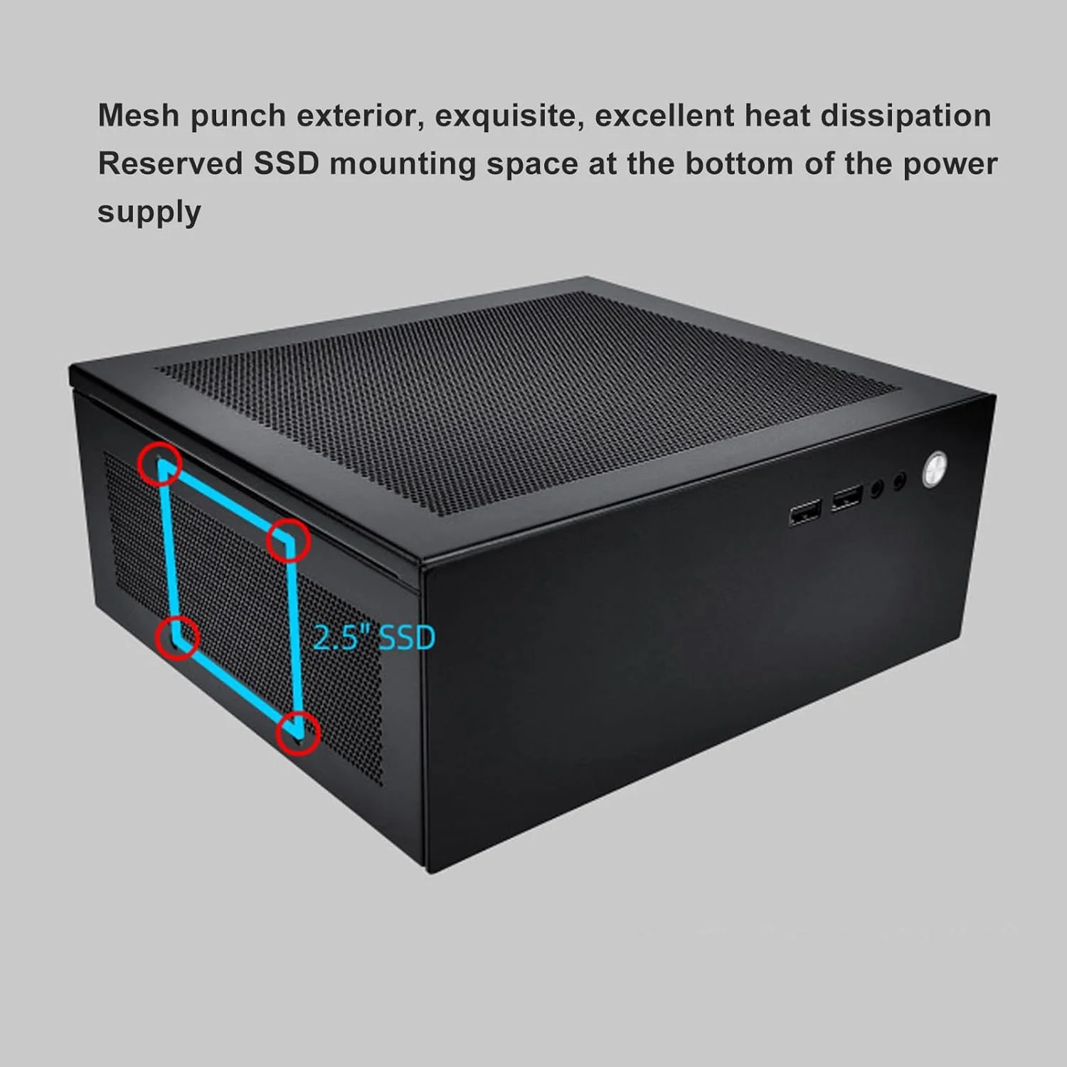 کیس کامپیوتر ITX کوچک، کیس فولادی Micro ITX PC، با پورت USB 3.0، اسلات PCI، برای منبع تغذیه Flex، برای کامپیوتر PC