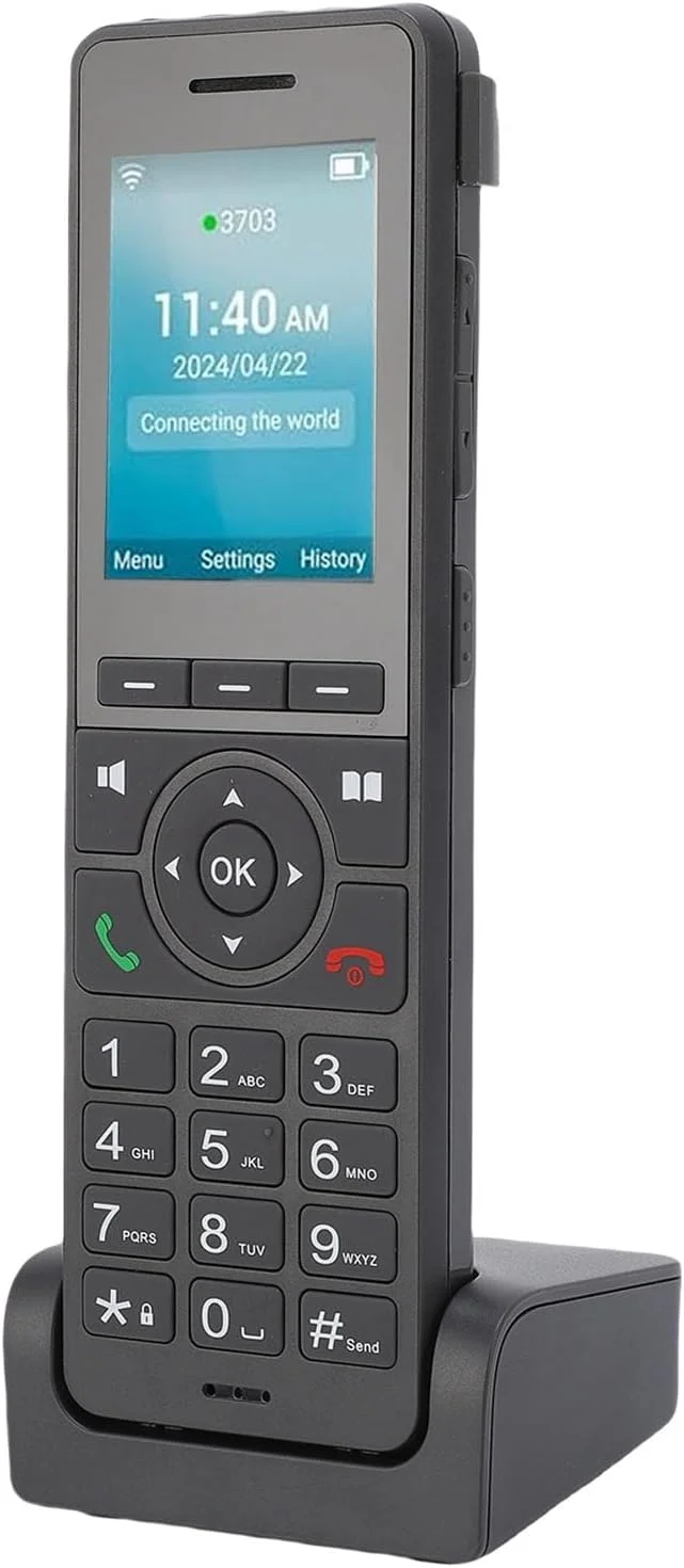 تلفن ویپ بی‌سیم 4G LTE الپریکو، گوشی وای‌فای قابل حمل با صدای HD، صفحه نمایش رنگی 2.4 اینچی برای استفاده در منزل و محل کار (نسخه اروپا)