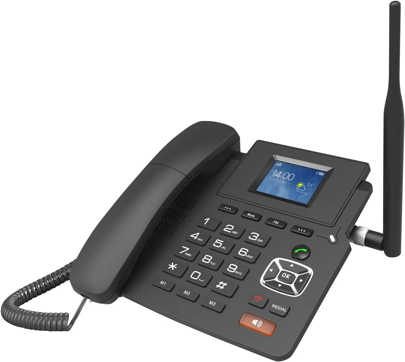 تلفن بی سیم رومیزی آلیسا P03-4G، تلفن 4G VOIP با پشتیبانی از 2 حساب SIP، کارت سیم WIFI با صفحه نمایش LCD و پاسخگویی خودکار برای دفتر، خانه، شرکت و کنفرانس