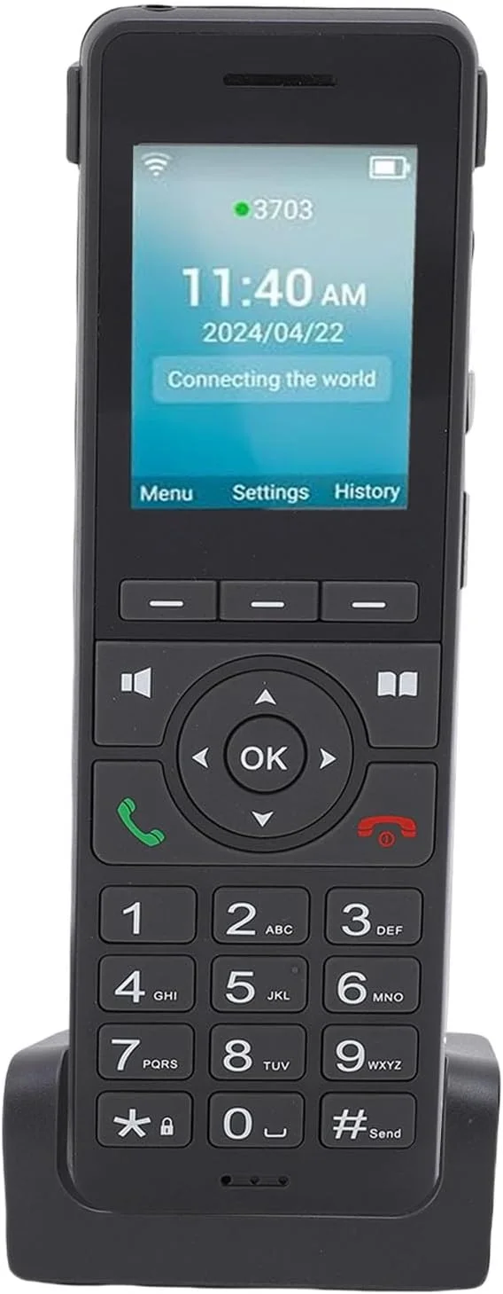 تلفن بی سیم 4G LTE GOWENIC، صفحه نمایش رنگی 2.4 اینچی با WiFi BT و 3 حساب SIP برای خدمات تلفن خانگی VoIP