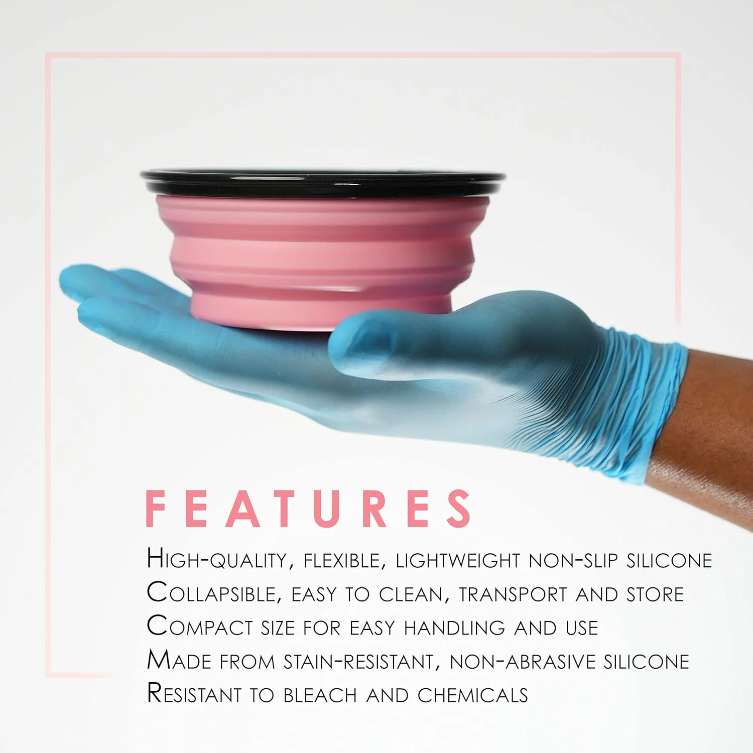 کاسه رنگ تاشو L3 Level 3 - مناسب برای مخلوط کردن، رنگ کردن و تمام نیازهای رنگ آمیزی - مقاوم در برابر مواد شیمیایی - اندازه جمع و جور برای استفاده آسان (صورتی) کاسه رنگ تاشو L3 Level 3 - مناسب برای مخلوط کردن، رنگ کردن و تمام نیازهای رنگ آمیزی - مقاوم در برابر مواد شیمیایی - اندازه جمع و جور برای استفاده آسان (صورتی)