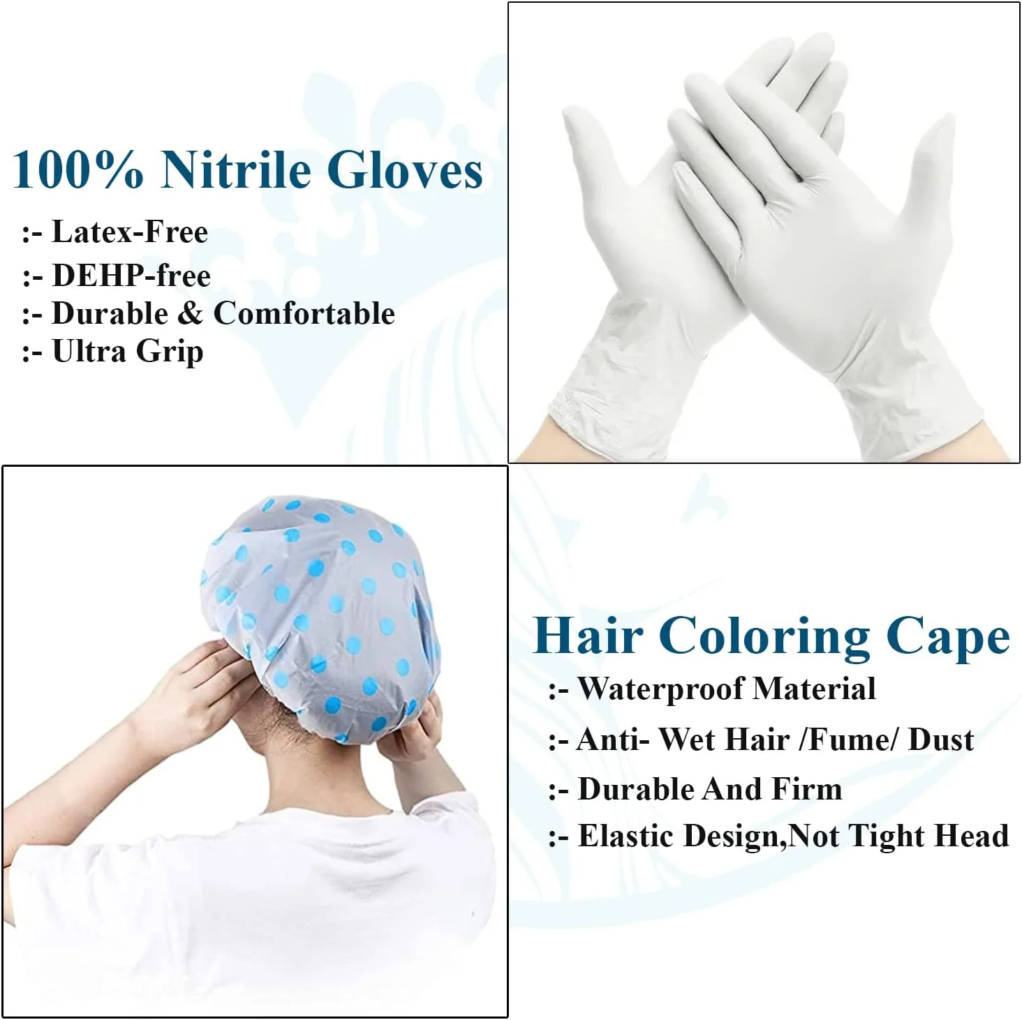 مجموعه رنگ مو 6 تکه مجستیک، کاسه رنگ مو، برس رنگ، شنل رنگ مو، دستکش برای ابزار رنگ مو سالن مجموعه رنگ مو 6 تکه مجستیک، کاسه رنگ مو، برس رنگ، شنل رنگ مو، دستکش برای ابزار رنگ مو سالن