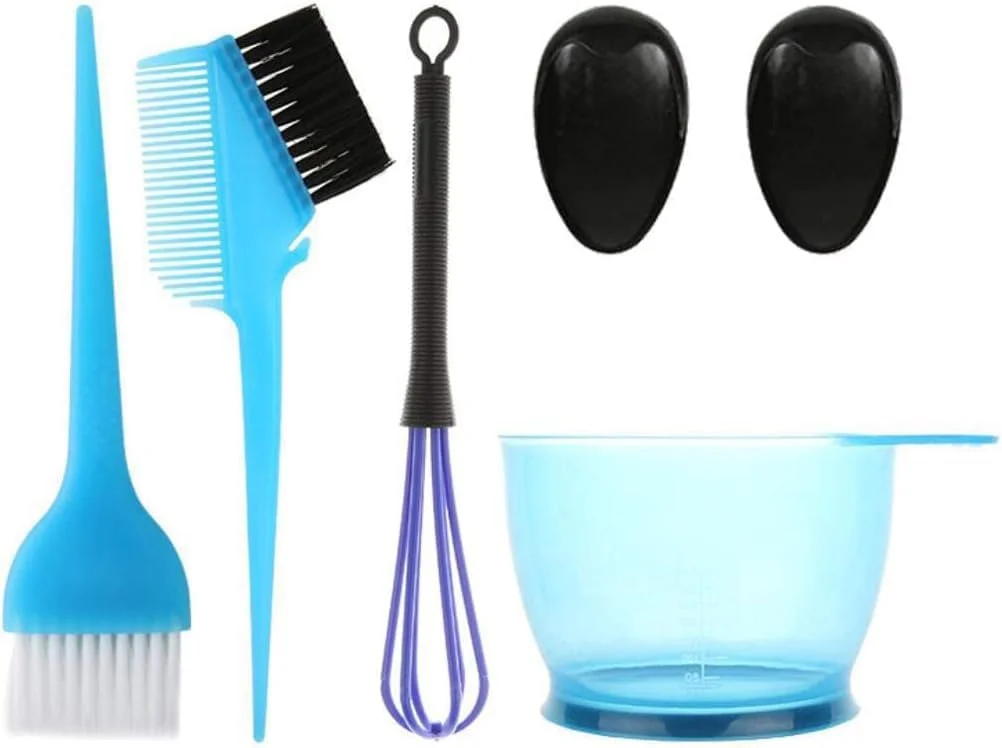 کیت رنگ مو شامل کاسه رنگ، برس رنگ، کاسه مخلوط رنگ، گوش پوش، مخلوط کن رنگ، برس های رنگ برای رنگ کردن مو در خانه و سالن (آبی) کیت رنگ مو شامل کاسه رنگ، برس رنگ، کاسه مخلوط رنگ، گوش پوش، مخلوط کن رنگ، برس های رنگ برای رنگ کردن مو در خانه و سالن (آبی)