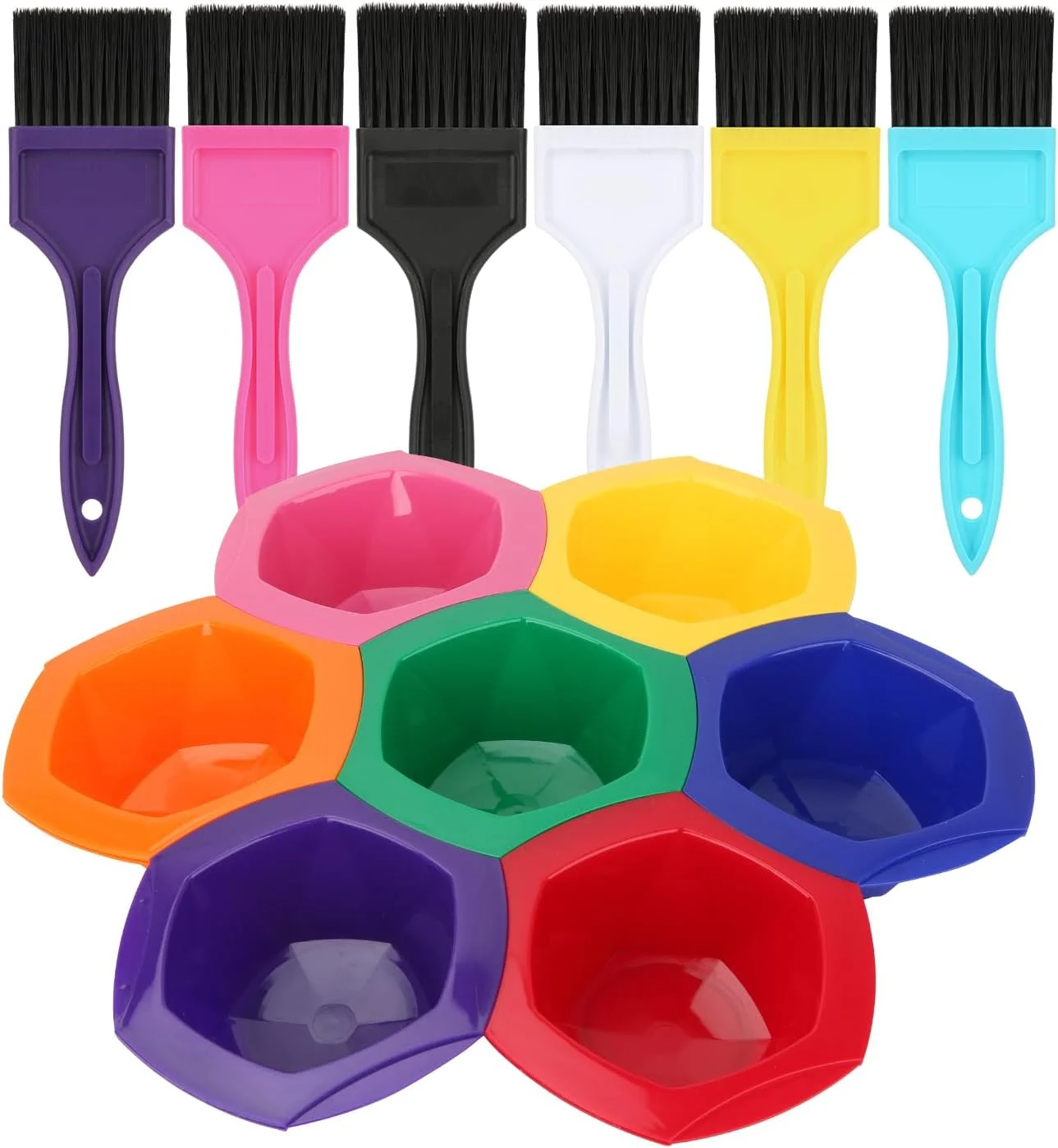 مجموعه کاسه رنگ مو 7 تکه رنگین کمانی آرایشگاهی مردانه، کاسه های کوچک مخلوط رنگ مو و کیت برس، کیت رنگ مو برای ابزار رنگ مو مجموعه کاسه رنگ مو 7 تکه رنگین کمانی آرایشگاهی مردانه، کاسه های کوچک مخلوط رنگ مو و کیت برس، کیت رنگ مو برای ابزار رنگ مو