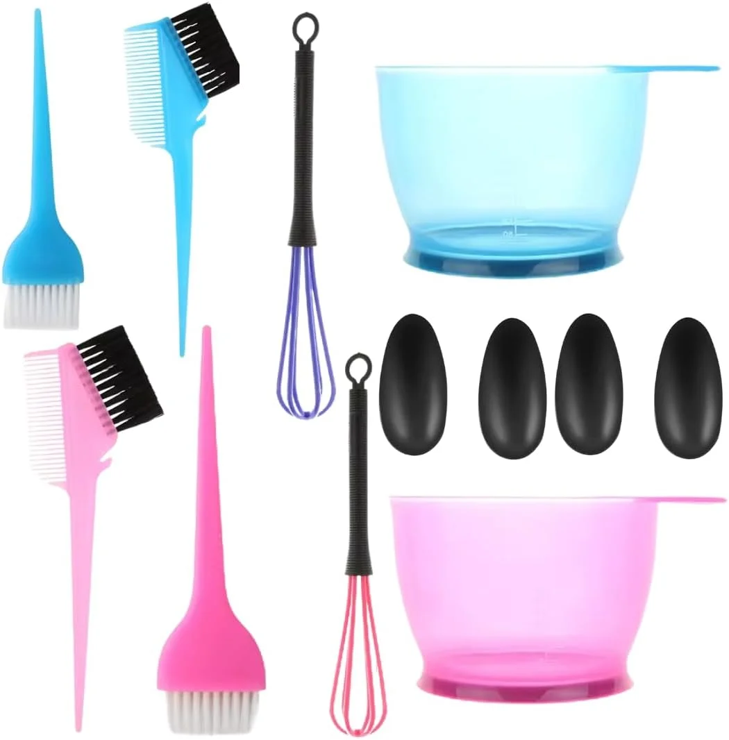 مجموعه کاسه و برس رنگ مو NIKITA.VIVI، ۸ تکه، کیت ابزار رنگ مو، مناسب برای استفاده شخصی و سالن، ۲ کاسه و ۶ برس به همراه ۴ عدد محافظ گوش مجموعه کاسه و برس رنگ مو NIKITA.VIVI، ۸ تکه، کیت ابزار رنگ مو، مناسب برای استفاده شخصی و سالن، ۲ کاسه و ۶ برس به همراه ۴ عدد محافظ گوش