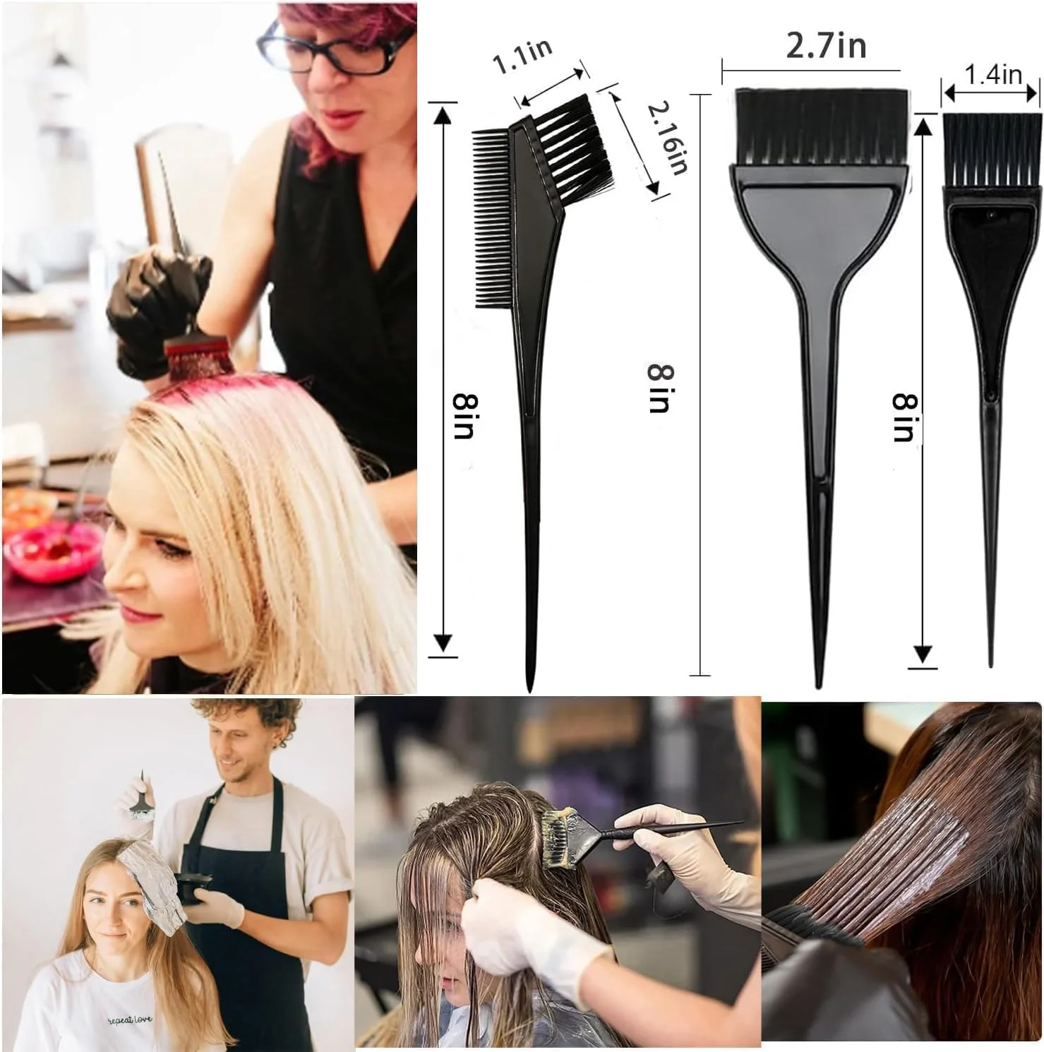 ست برس و کاسه رنگ مو 20 تکه، کیت رنگ آمیزی مو، ابزار رنگ مو برای سالن DIY. کاسه رنگ مو / برس رنگ / روکش گوش / دستکش / شانه رنگ