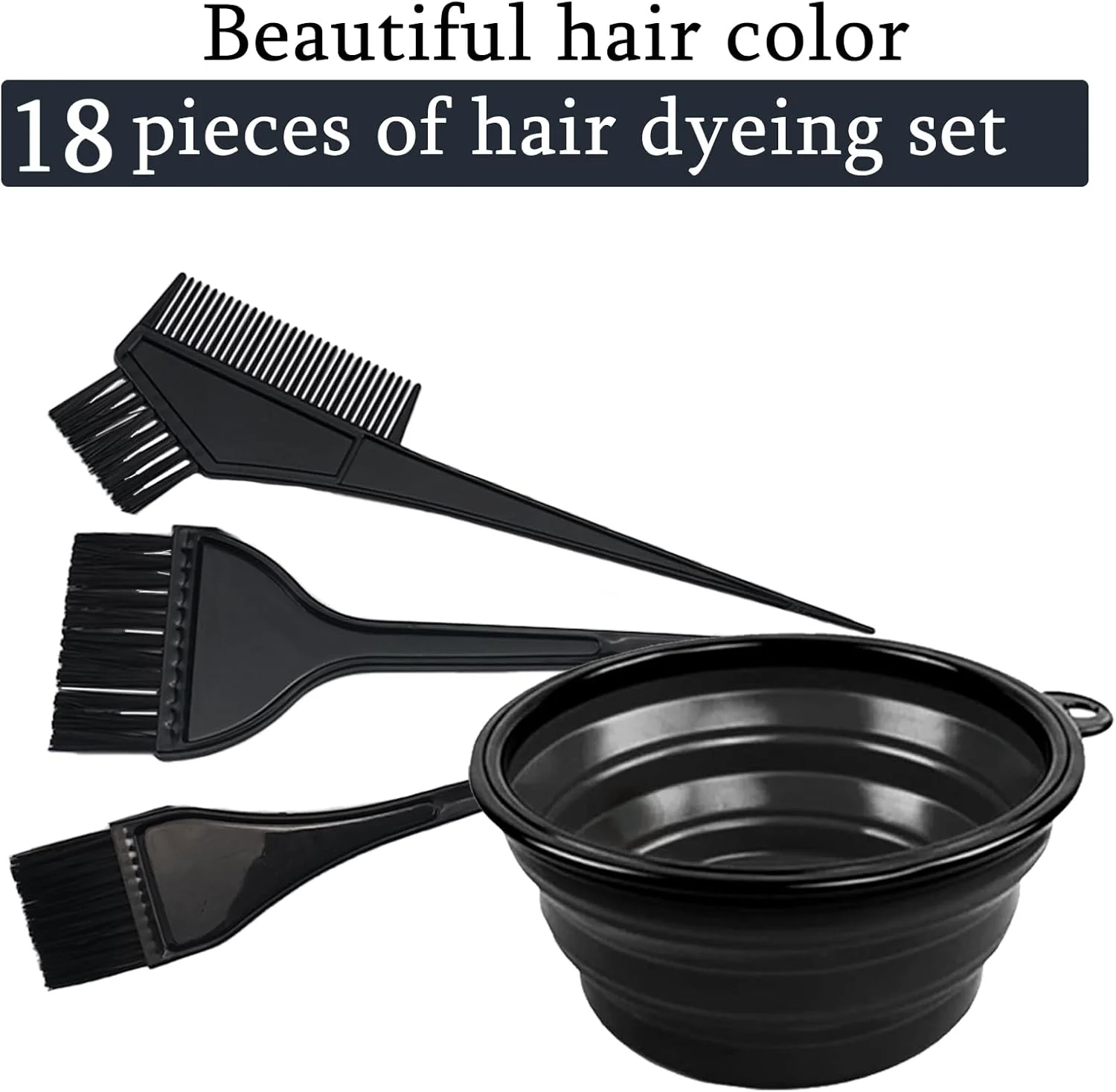 ست ۱۸ تکه برس و کاسه رنگ مو NEPAK، ابزار رنگ کردن مو، ابزار سفید کننده مو سالن زیبایی DIY، شامل کاسه مخلوط کردن، پوشش گوش، شال مو، دستکش، گیره مو ست ۱۸ تکه برس و کاسه رنگ مو NEPAK، ابزار رنگ کردن مو، ابزار سفید کننده مو سالن زیبایی DIY، شامل کاسه مخلوط کردن، پوشش گوش، شال مو، دستکش، گیره مو