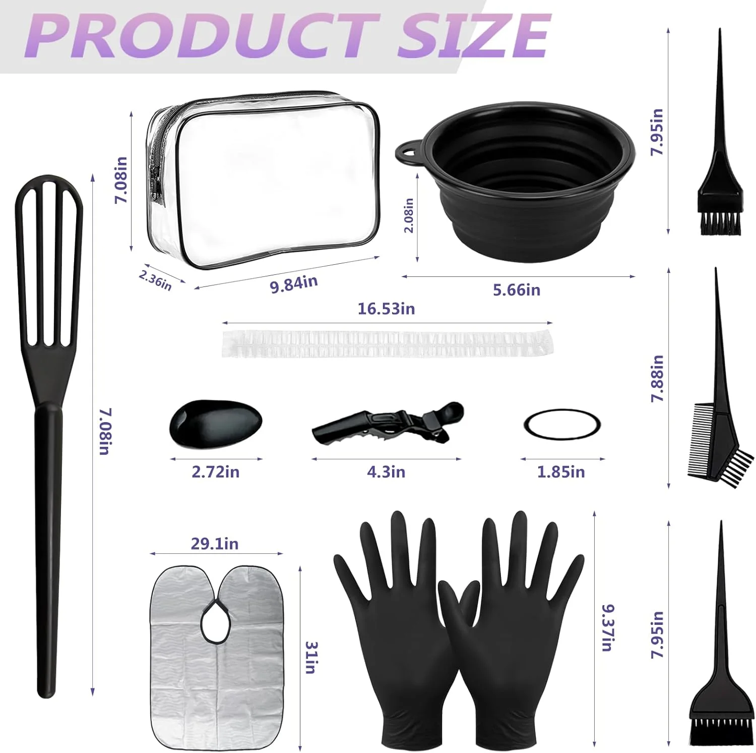 ست رنگ مو 30 تکه POMFAEE، ست رنگ آمیزی مو، ابزار رنگ مو سالنی، ست برس و کاسه رنگ مو، ست کامل ابزار DIY برای رنگ کردن مو در خانه، مشکی ست رنگ مو 30 تکه POMFAEE، ست رنگ آمیزی مو، ابزار رنگ مو سالنی، ست برس و کاسه رنگ مو، ست کامل ابزار DIY برای رنگ کردن مو در خانه، مشکی