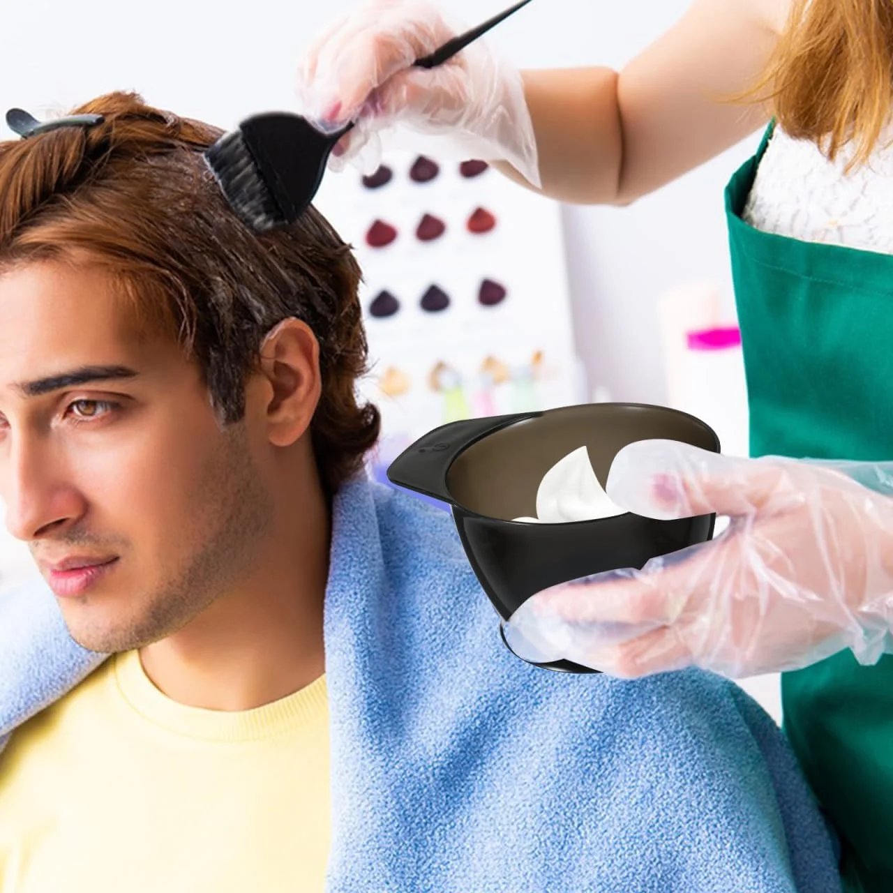 POPETPOP کاسه مخلوط کننده لوازم جانبی 6 عددی برس رنگ آمیزی کاسه رنگ آمیزی برای آرایشگران پیش بند آرایشگری روغن فر POPETPOP کاسه مخلوط کننده لوازم جانبی 6 عددی برس رنگ آمیزی کاسه رنگ آمیزی برای آرایشگران پیش بند آرایشگری روغن فر