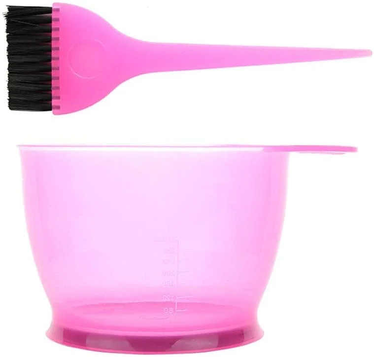 ست کاسه و برس رنگ مو، ابزار حرفه ای رنگ آمیزی مو برای سالن (صورتی) ست کاسه و برس رنگ مو، ابزار حرفه ای رنگ آمیزی مو برای سالن (صورتی)