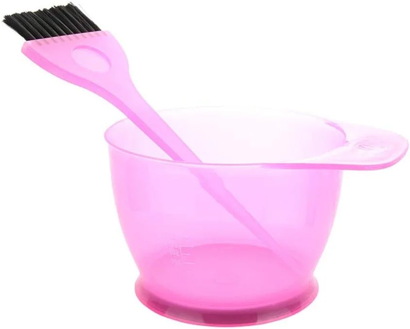 ست کاسه و برس رنگ مو، ابزار حرفه ای رنگ آمیزی مو برای سالن (صورتی) ست کاسه و برس رنگ مو، ابزار حرفه ای رنگ آمیزی مو برای سالن (صورتی)