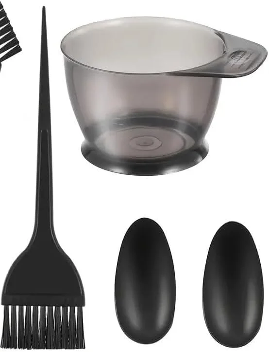 ست کاسه و برس رنگ مو حرفه ای، کیت رنگ آمیزی مو 4 تکه مشکی ست کاسه و برس رنگ مو حرفه ای، کیت رنگ آمیزی مو 4 تکه مشکی