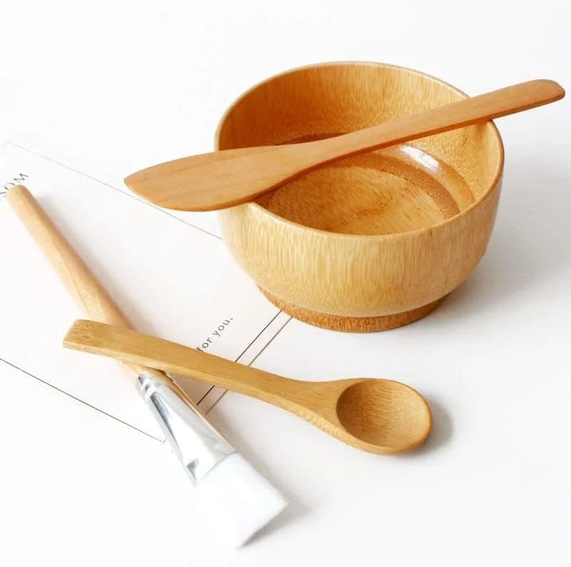 ست کاسه ماسک شامل کاسه، قاشق، کاردک و برس بامبو، مناسب برای مخلوط کردن ماسک صورت، ماسک گِلی و سایر محصولات مراقبت از پوست، قابل استفاده در منزل و سالن آرایشی ست کاسه ماسک شامل کاسه، قاشق، کاردک و برس بامبو، مناسب برای مخلوط کردن ماسک صورت، ماسک گِلی و سایر محصولات مراقبت از پوست، قابل استفاده در منزل و سالن آرایشی