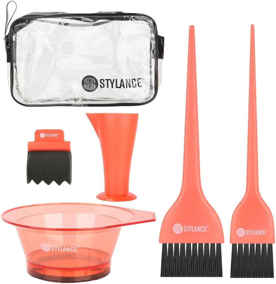 ست رنگ مو 5 تکه - کاسه رنگ مو، برس رنگ مو، پیمانه اندازه گیری، مناسب برای استفاده در سالن و ابزار رنگرزی خانگی (نارنجی) ست رنگ مو 5 تکه - کاسه رنگ مو، برس رنگ مو، پیمانه اندازه گیری، مناسب برای استفاده در سالن و ابزار رنگرزی خانگی (نارنجی)