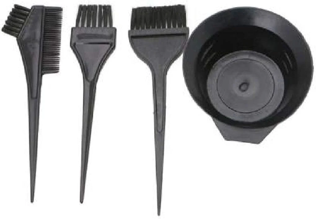 کاسه رنگ مو SKINPLUS با برس/ شانه مو، برس رنگ و کاسه مخلوط (مشکی) (کاسه رنگ مو و 3 برس)