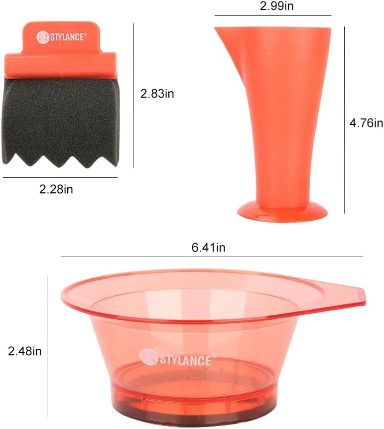 ست رنگ مو 5 تکه - کاسه رنگ مو، برس رنگ مو، پیمانه اندازه گیری، مناسب برای استفاده در سالن و ابزار رنگرزی خانگی (نارنجی) ست رنگ مو 5 تکه - کاسه رنگ مو، برس رنگ مو، پیمانه اندازه گیری، مناسب برای استفاده در سالن و ابزار رنگرزی خانگی (نارنجی)