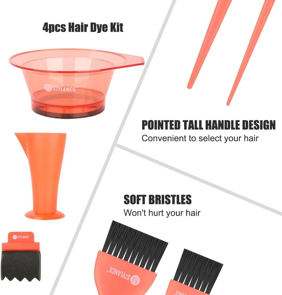 ست رنگ مو 5 تکه - کاسه رنگ مو، برس رنگ مو، پیمانه اندازه گیری، مناسب برای استفاده در سالن و ابزار رنگرزی خانگی (نارنجی) ست رنگ مو 5 تکه - کاسه رنگ مو، برس رنگ مو، پیمانه اندازه گیری، مناسب برای استفاده در سالن و ابزار رنگرزی خانگی (نارنجی)