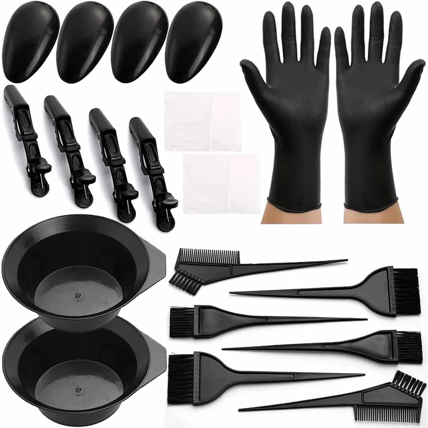 مجموعه 20 تکه رنگ مو تزویق، شامل کاسه، برس، گوش گیر، دستکش برای رنگ کردن و دکلره کردن مو در خانه مجموعه 20 تکه رنگ مو تزویق، شامل کاسه، برس، گوش گیر، دستکش برای رنگ کردن و دکلره کردن مو در خانه