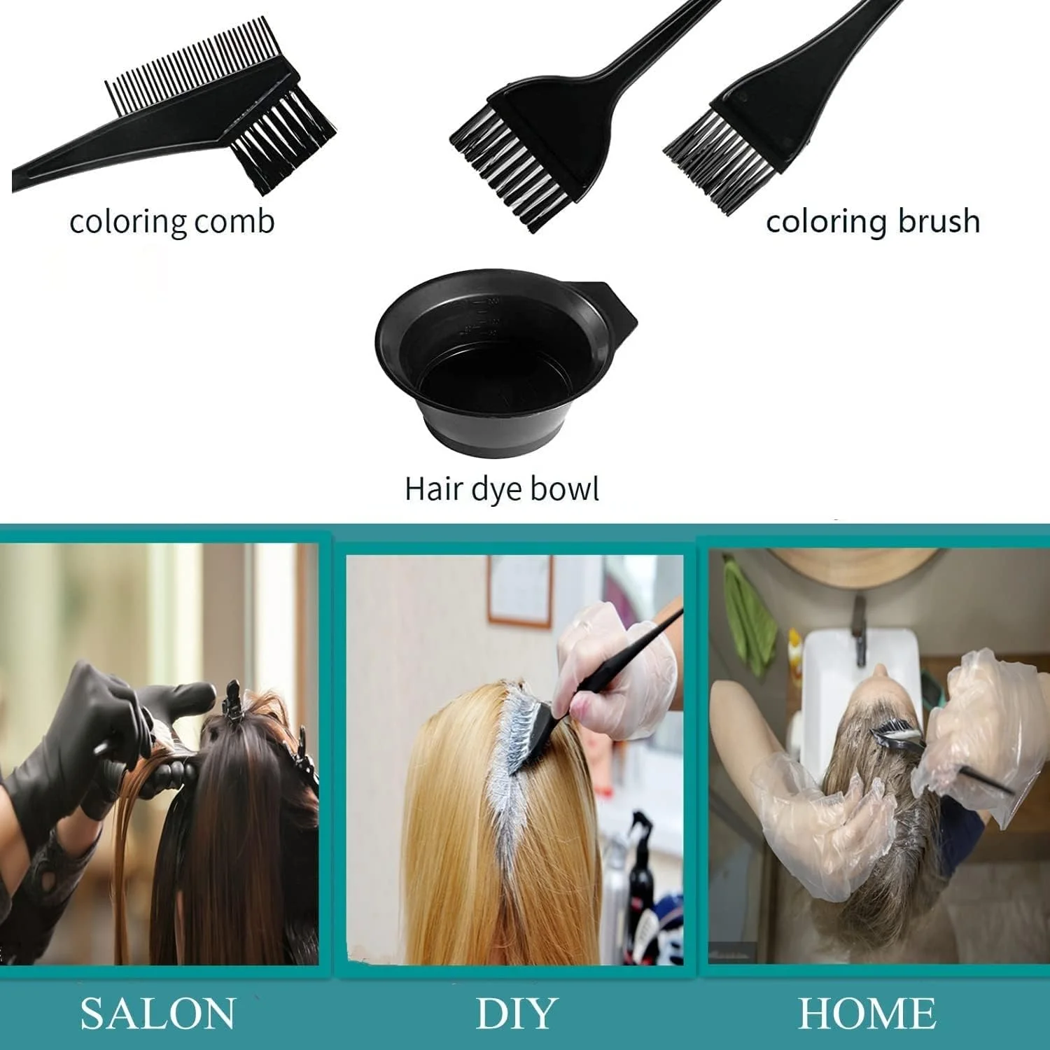 مجموعه رنگ مو 5 تکه Sweetpea®، ابزار رنگ آمیزی، دکلره و DIY مو، کاسه رنگ مو / 3 عدد برس رنگ / نیمه شنل (مشکی) مجموعه رنگ مو 5 تکه Sweetpea®، ابزار رنگ آمیزی، دکلره و DIY مو، کاسه رنگ مو / 3 عدد برس رنگ / نیمه شنل (مشکی)