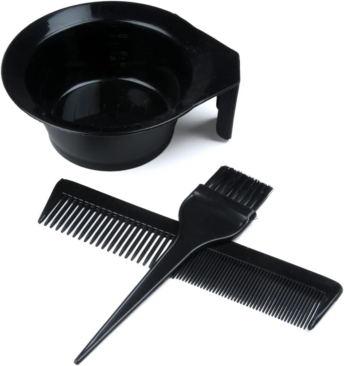 ست برس رنگ مو و کاسه مخلوط پلاستیکی VEDETIC با شانه - شامل کاسه رنگ مو، برس اپلیکاتور رنگ و شانه مو برای استفاده در سالن و منزل (1 شانه، 1 کاسه، 1 برس)