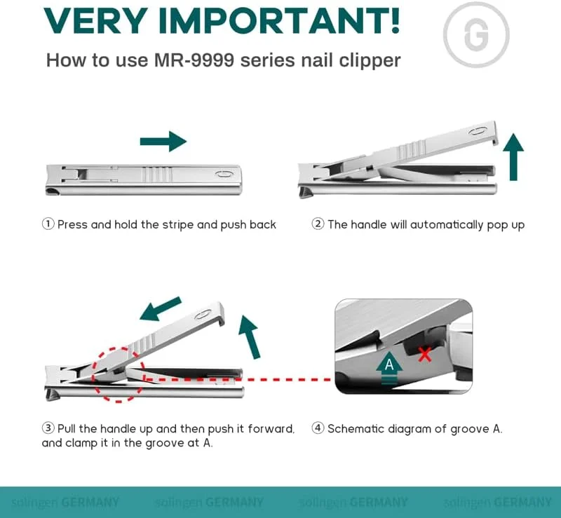 ناخن گیر فوق العاده نازک MR.GREEN، ساخته شده با فناوری دقیق آلمانی، دارای روکش چرمی با بافت عالی (خاکستری روشن)