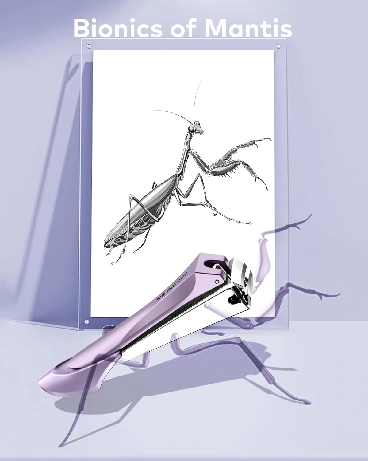 ناخن گیر MR.GREEN با سوهان ناخن، ست ناخن گیر ضد پاشش برای ناخن های ضخیم، کاتر ناخن حرفه ای فولاد ضد زنگ درجه پزشکی، ناخن گیر تیز و بادوام برای مردان و زنان (بنفش)